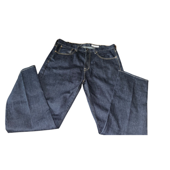 Cremeux Premium Denim Straight Leg Jeans Men’s Size 38x32 Blue Dark Wash READ - Picture 1 of 7